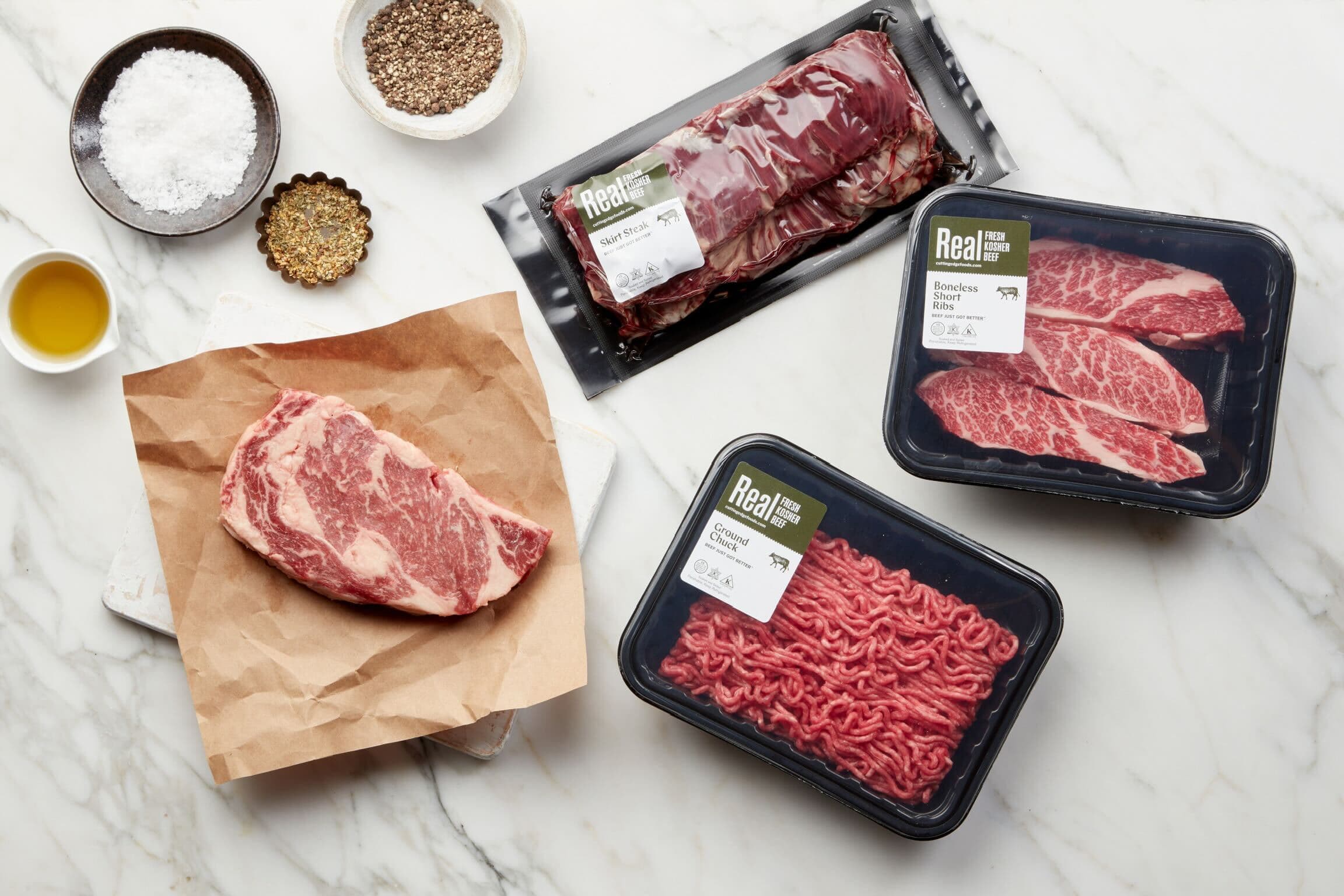 Real Kosher Beef retail packs of steak and ground beef